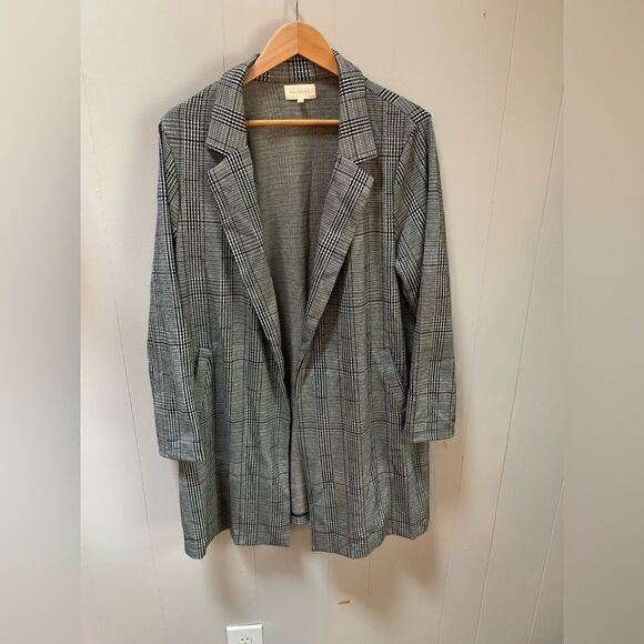 Melloday Womens Plaid Brown and Gray Topper 1x - Picture 1 of 6